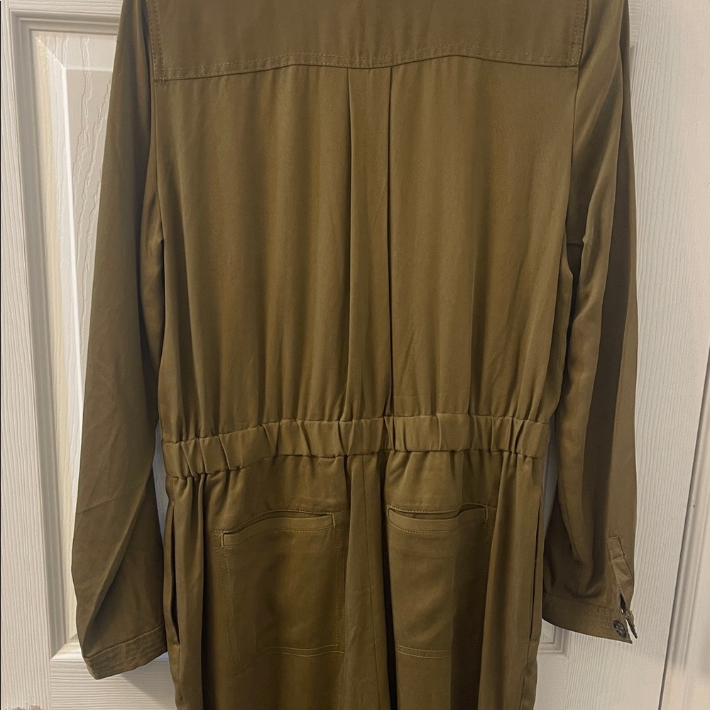 Banana Republic Olive Green Utility Boiler Suit Button Belted Cargo Jumpsuit 8 - Picture 5 of 5